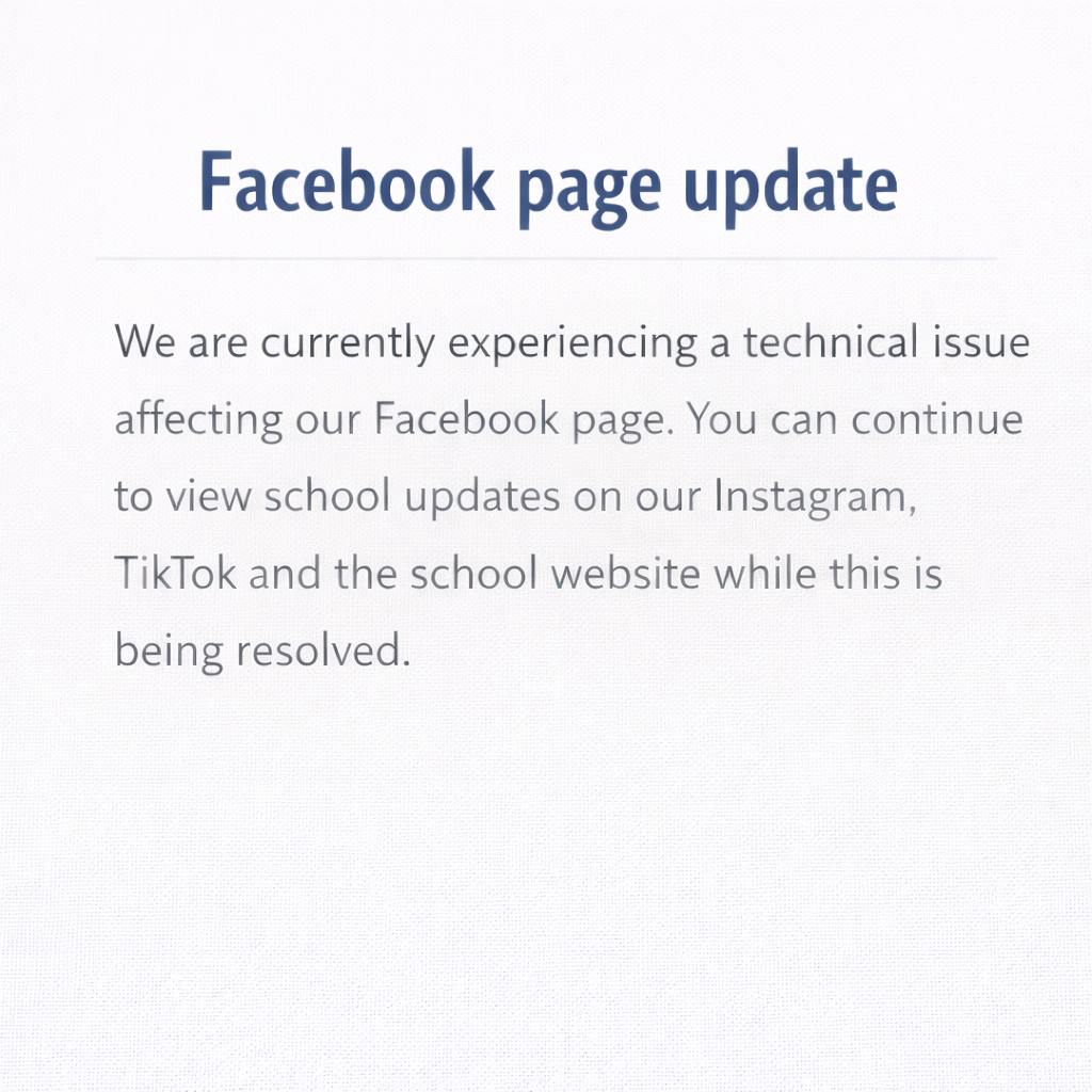 Facebook page technical issue